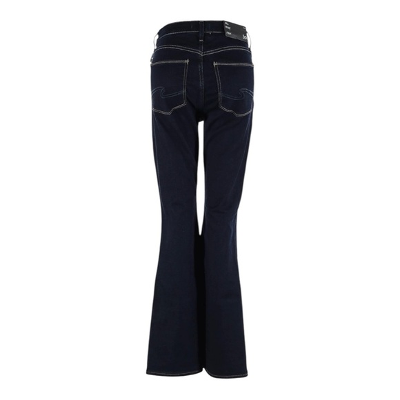 Silver Jeans Flare Size 30 NWT Blue Dark Wash High Rise Vintage Inspired Comfy - Picture 2 of 10